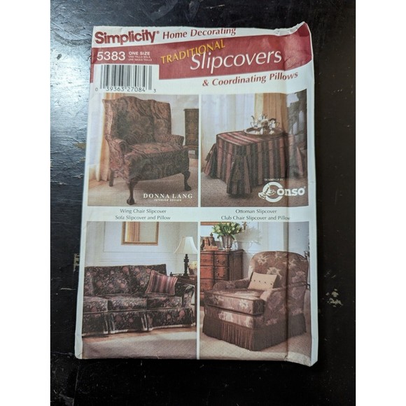 Simplicity home decorating sewing pattern slipcoves 5383 uncut - Picture 3 of 3